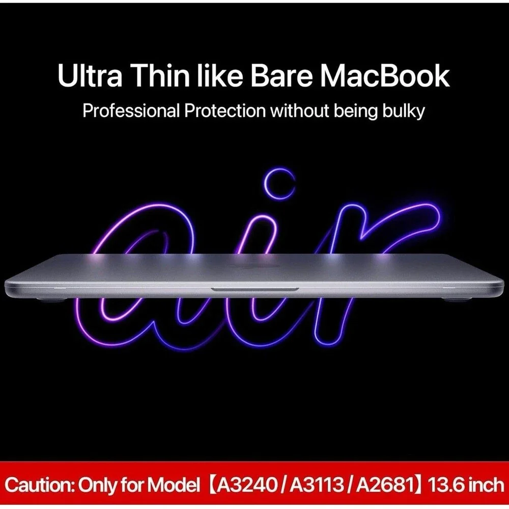 Compatible for MacBook Air 13.6 inch Case M4 M3 M2 2025 2024-2022 Release Model